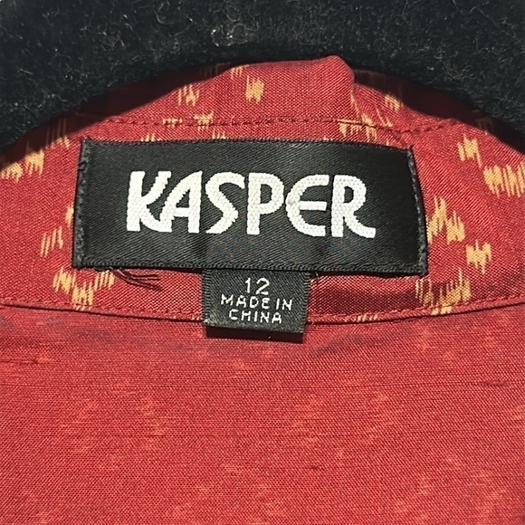 KASPER Women’s Red 100% SILK Blouse Size 12 - Picture 4 of 6